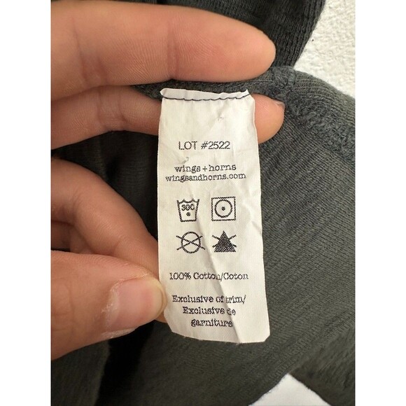 Wings + Horns Hooded Sweatshirt Green Vtg Inspired Beach Casual Pocket Men Large - Picture 5 of 7